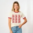 thumbnail image 1 of Fa La La Distressed - Women's Ringer Graphic T-Shirt, 1 of 6