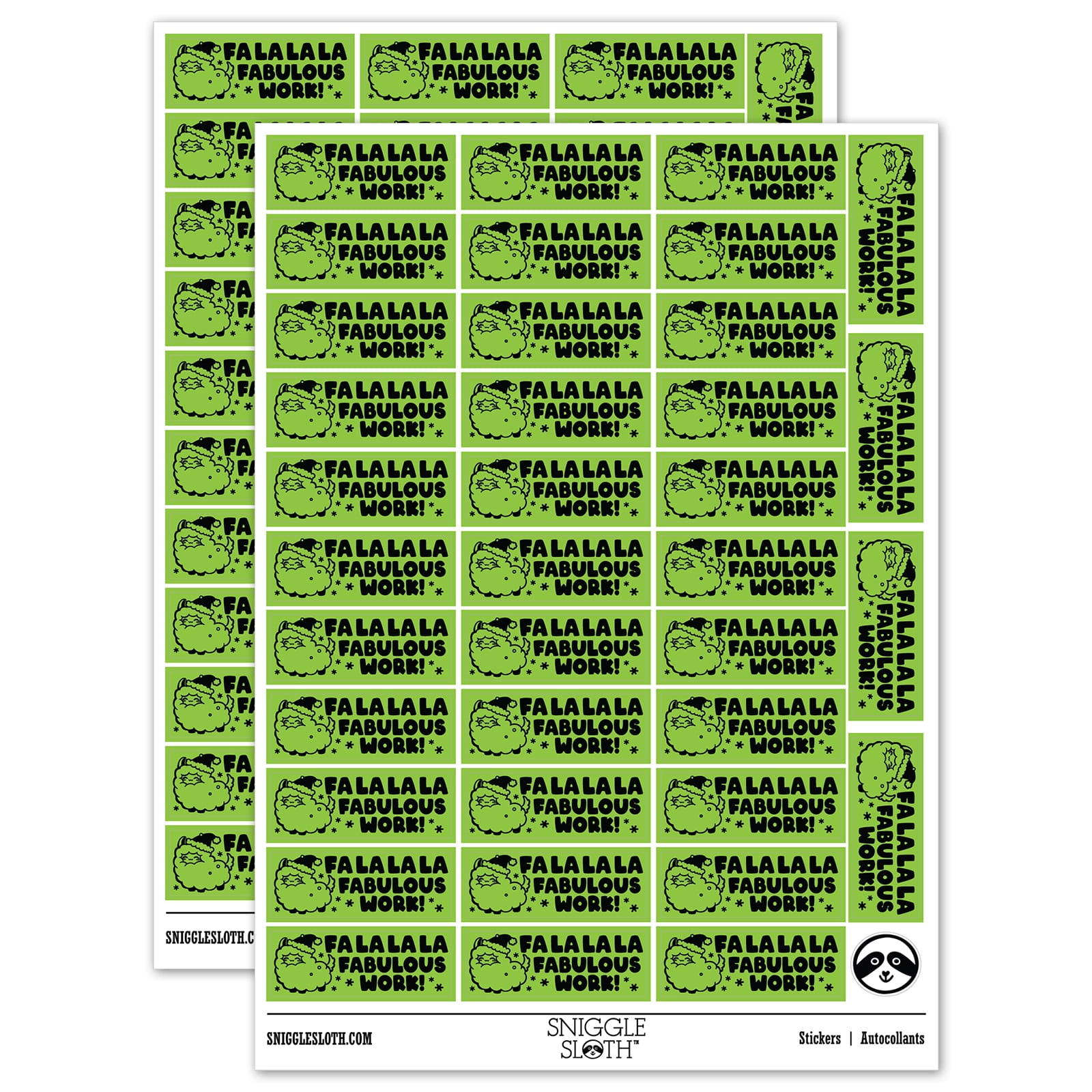 Lala Sticker Label Fa La La La Fabulous Work Christmas Llama Teacher Student School ...