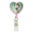 thumbnail image 1 of Fa La La La Llama Christmas Santa Hat Heart Lanyard Retractable Reel Badge ID Card Holder, 1 of 3