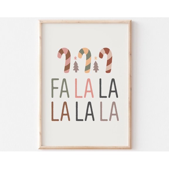 Fa La La La Print, Pastel Decor, Art, Modern Wall Art, Boho Print, Neutral Decor Wall Art, Modern Wall Decor, 12x18 UNFRAMED