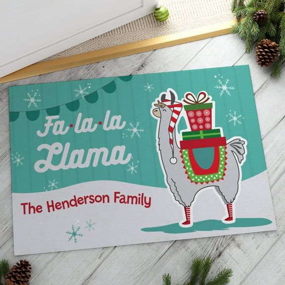 Fa La La Llama Personalized Doormat