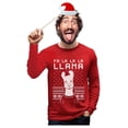 thumbnail image 1 of Tstars Fa La La Llama Ugly Christmas Sweatshirt Funny Long Sleeve Shirt Large Red, 1 of 6