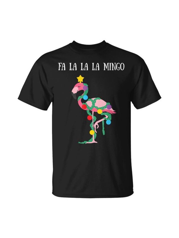 Fa La La Mingo Flamingo Christmas Tree Lights Decor Tshirt