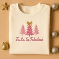thumbnail image 1 of Fa La La la Fabulous Embroidered Sweatshirt, Pink Christmas Tree Sweater, Cute Holiday Top, Festive Crewneck, Xmas Gift Idea, 1 of 4