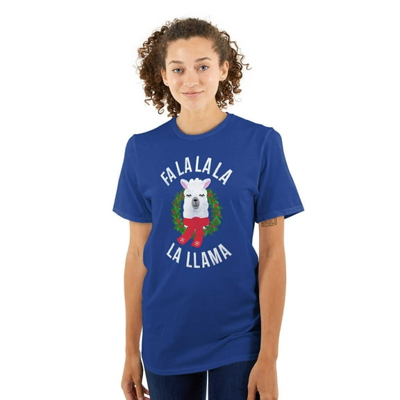 Fa La Llama Alpaca Christmas Xmas Women's Plus Size Graphic Tee Brisco Brands 2X