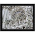 thumbnail image 1 of Faτade of the Cathedral Notre Dame 36x28 Large Black Ornate Wood Framed Canvas Art, 1 of 2