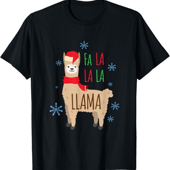 Fa la la Llama Cistmas Winter Snow Lamb Funny Gift T-Shirt