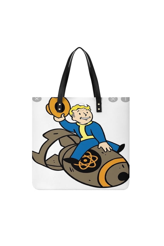 Fa-llout Handbag, Casual PU Leather Tote Bag, Shoulder Handbags with Top Magnetic Snap Closure For Girl Ladies Women Travel Shopping