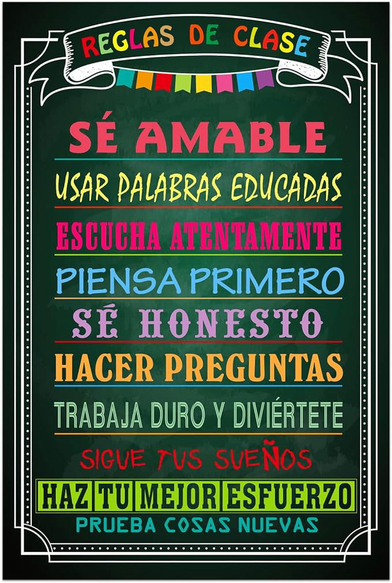 FaCraft Spanish Poster Chart for Classroom Decorations Motivational