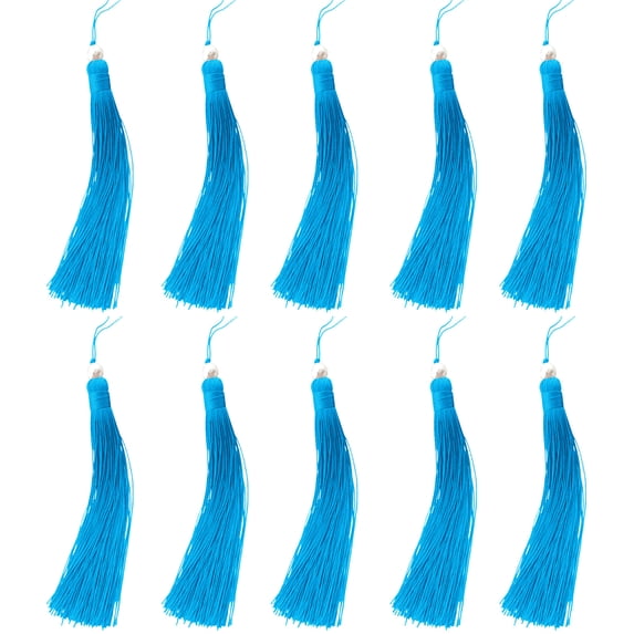 FaLX 10Pcs Tassel Pendant - Faux Pearl Lanyard Design DIY - Key Chain Earring Hooks Fringe Pendant - Folding Fan Accessories