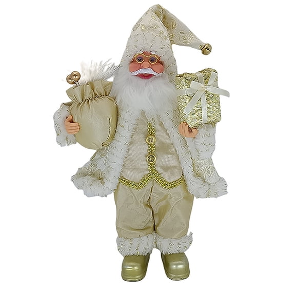 FaLX Adorable Santa Claus Shape Doll Decor Christmas Style Handmade Fabric Doll Model for Party