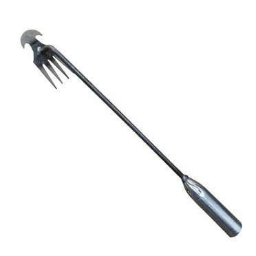 FaLX Garden Weeding Tool 4-Teeth Long Handle Weed Puller Metal Hand Weeder Easy Removal Lawn Care Home Supply