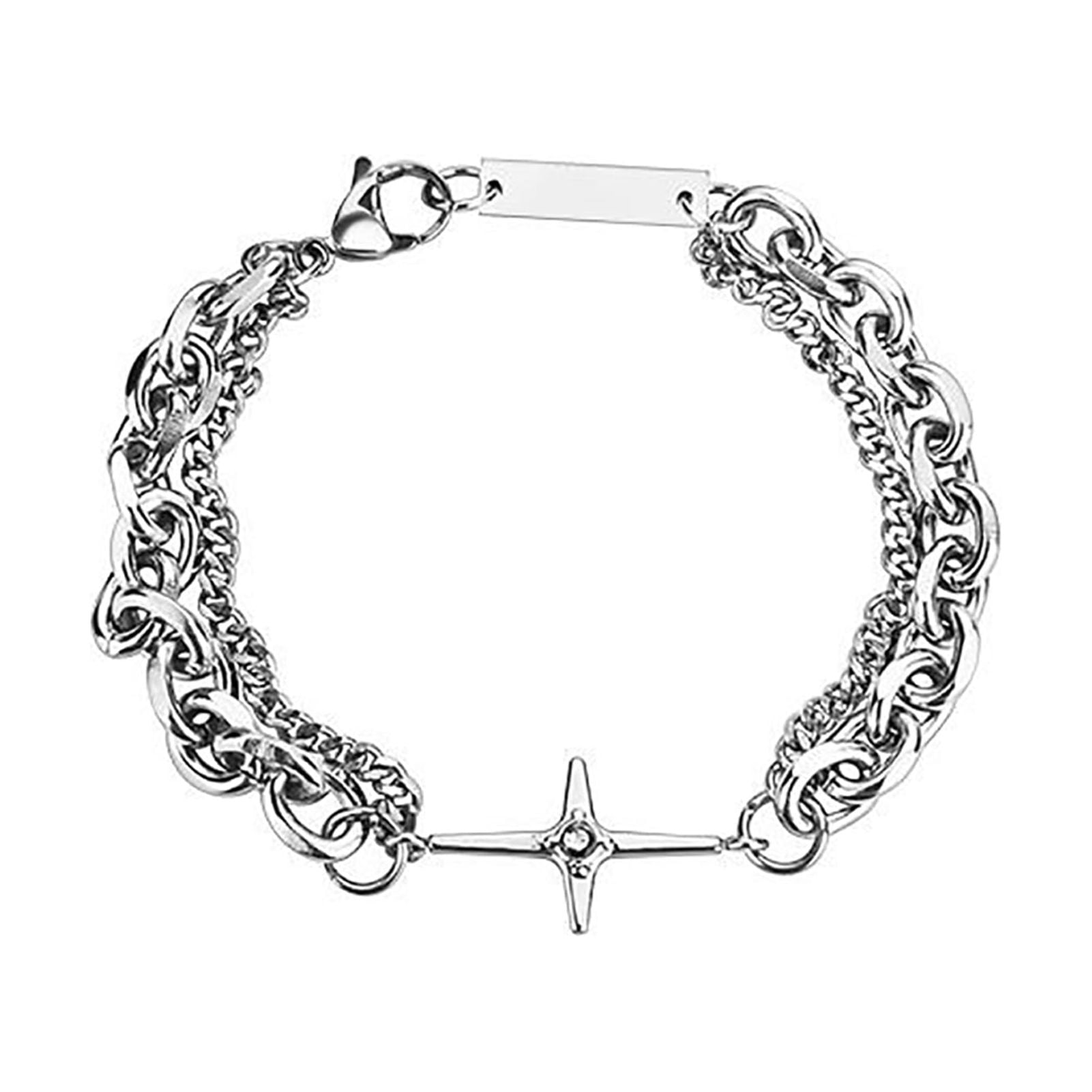 FaLX Hip Hop Style Solid Color Men's Hand Chain Bracelet Perfect