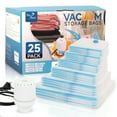 thumbnail image 1 of Farest 25 Pack Vacuum Storage Bags with Electric Air Pump, Space Saver for Clothes, Bedding & Travel, 1 of 10