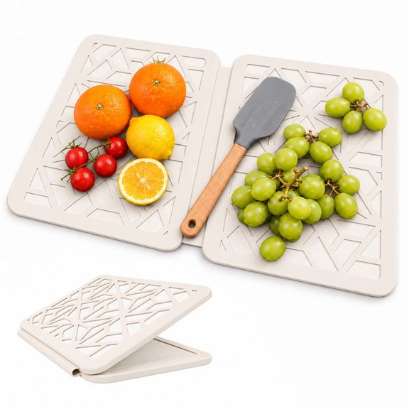 FaRest Dish Pad - Collapsible Stone Dish Drying Mat with Diatomaceous Earth for Quick Drying - Ultra Absorbent - Silicone, 20.9 x 15.7 in, Beige