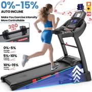 FaayFian 5.0HP Folding Treadmill for Home with 15% Auto Incline, 10MPH Speed, 300 LB Capacity, Bluetooth Speakers, App Control, 71 Programs, Portable Running Machine w/ Knee Protection Gift