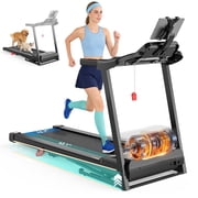 Treadmill 300lbs Capacity, Folding Treadmill for Home with 6% Incline , 0.6-7.5MPH, APP Control, Shock Absorption, 71 Programs, Home&Office
