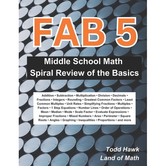 Fab 5 : Middle School Math Basic Skill Spiral Review (Paperback)