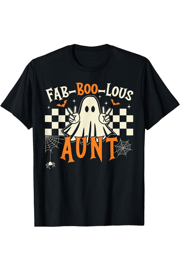 Fab Boo Lous Aunt Rero Ghost Spooky Auntie Halloween Costume T-Shirt, Unisex T-Shirt