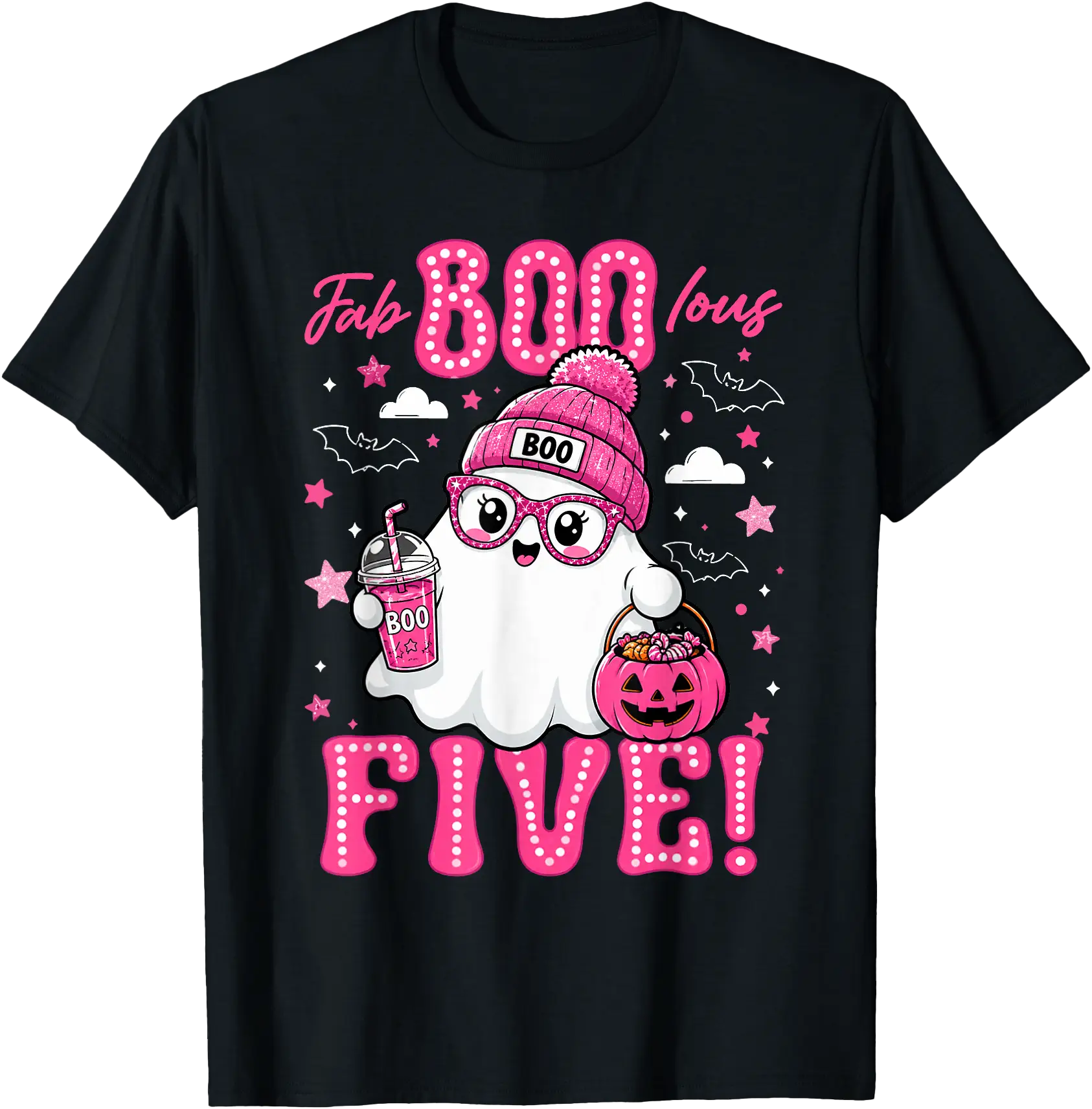 Fab Boo Lous Five Cute Halloween 5th Birthday Girl T-Shirt - Walmart.com
