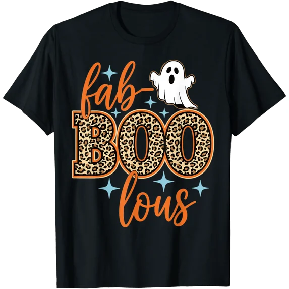 Fab Boo Lous Leopard Print Ghost Halloween Funny T-Shirt - Walmart.com