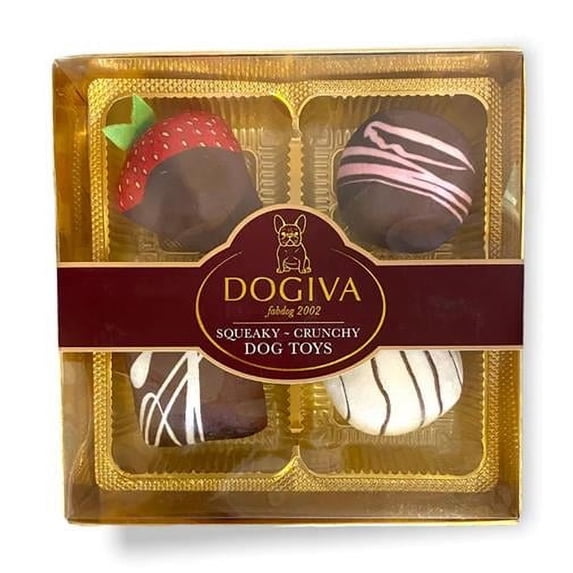 Fab Dog 849088030499 Dogiva Chocolates Dog Toy - 4 Count - Pack of 3