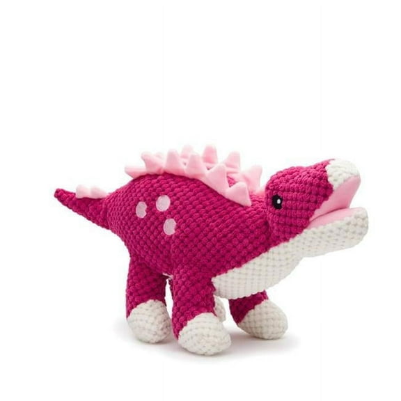 Fab Dog 849088065941 Floppy Stegosaurus Dinosaur Dog Toy - Pink - Small