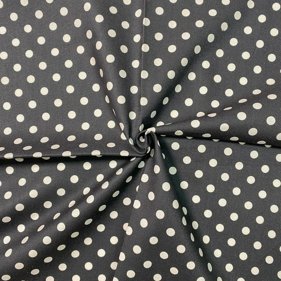 Fab Fabrics LLC Cotton Fabric – 8mm Polka Dots (1 Yard, Black on White - Pre-Cut) Fabric by the Yard, 44 Inch 100% Cotton for Sewing, Quliting & DIY Projects