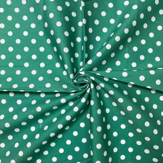Fab Fabrics LLC Cotton Fabric – 8mm Polka Dots (2 Yard, Green on White - Pre-Cut) Fabric by the Yard, 44 Inch 100% Cotton for Sewing, Quliting & DIY Projects