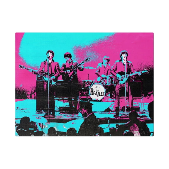 Fab Four D.C. Coliseum Canvas Wall Art - Graffiti Pop Art