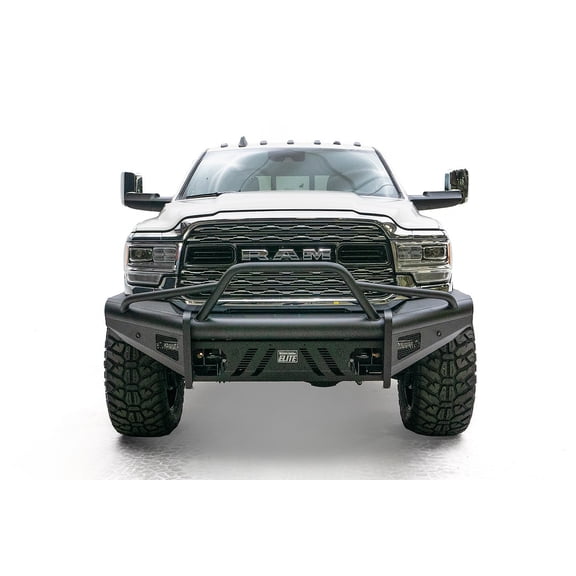 Fab Fours 19-C Ram 2500/3500 New Body Style Black Steel Elite Front Bumper With Pre-Runner Guard