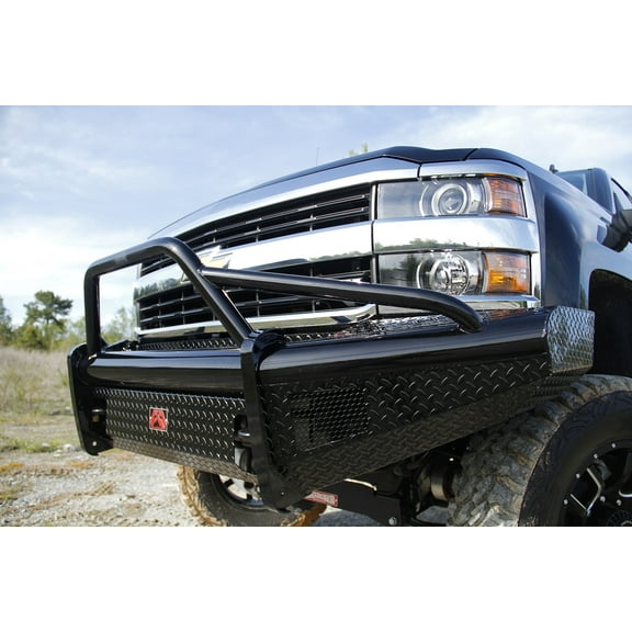Fab Fours CH11-S2762-1 Black Steel Front Ranch Bumper Fits select: 2011-2014 CHEVROLET SILVERADO
