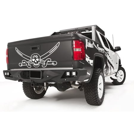 Fab Fours CS14-E3151-1 Vengeance Rear Bumper; 2 Stage Black Powder Coated; Fits select: 2014,2016-2018 CHEVROLET SILVERADO