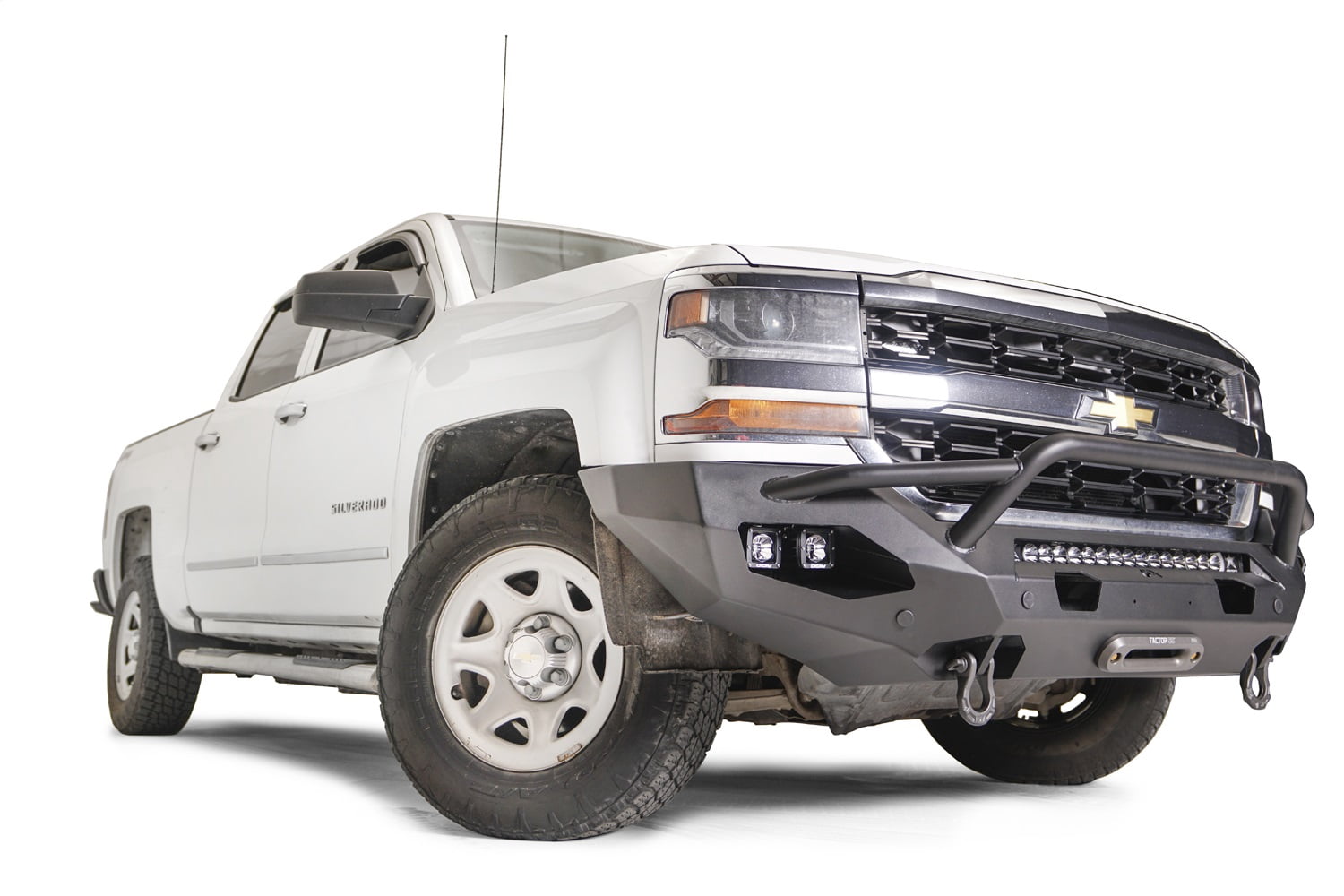 Hooke Road Full Width Steel Front Bumper For 2016-2018 Chevy Silverado 1500 - With LED Lights