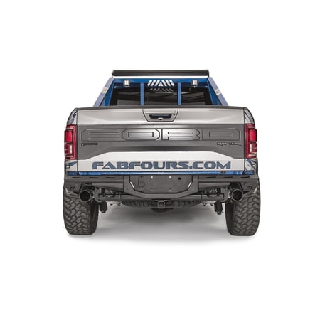 Fab Fours FF17-E4371-1 Aero Rear Bumper; 2 Stage Black Powder Coated; Fits select: 2017-2020 FORD F150 RAPTOR