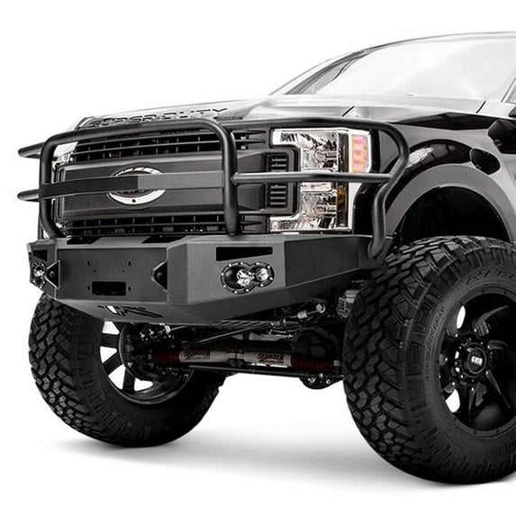Fab Fours FFBFS17-A4150-1 2017 Ford Super Duty F250-F350 Winch Bumper with Full Grill Guard, Matte Black