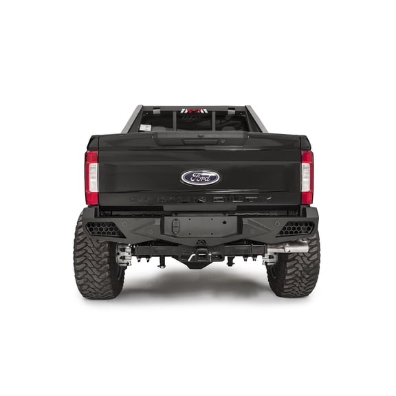 Fab Fours FS17-E4151-1 Vengeance Rear Bumper; 2 Stage Black Powder Coated; w/Sensors;
