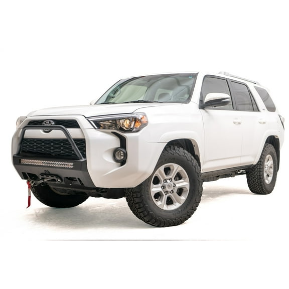 Fab Fours Hidden Winch Mount with High Pre-Runner Guard (Black) - T4R-N4553-1