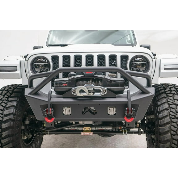 Fab Fours Jl18 B4752 1 Stubby Bumper Fits 18 22 Fits/For Gladiator Wrangler Fits select: 2021 JEEP GLADIATOR, 2021 JEEP WRANGLER UNLIMITED SPORT