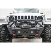 Fab Fours Jl18 B4752 B Stubby Bumper Fits 18 22 Fits/For Gladiator Wrangler Fits Select 2021 JEEP GLADIATOR، 2021 JEEP WRANGLER UNLIMITED SPORT
