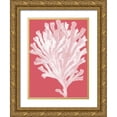 thumbnail image 1 of Fab Funky 11x14 Gold Ornate Wood Framed with Double Matting Museum Art Print Titled - Corals White on Coral d, 1 of 4