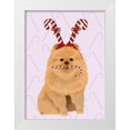 thumbnail image 1 of Fab Funky 11x14 White Modern Wood Framed Museum Art Print Titled - Pomeranian and Candy Canes, 1 of 4