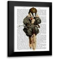 thumbnail image 1 of Fab Funky 12x14 Black Modern Framed Museum Art Print Titled - Badger on Vintage Bicycle, 1 of 5