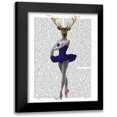 thumbnail image 1 of Fab Funky 12x14 Black Modern Framed Museum Art Print Titled - Ballet Deer in Blue, 1 of 5