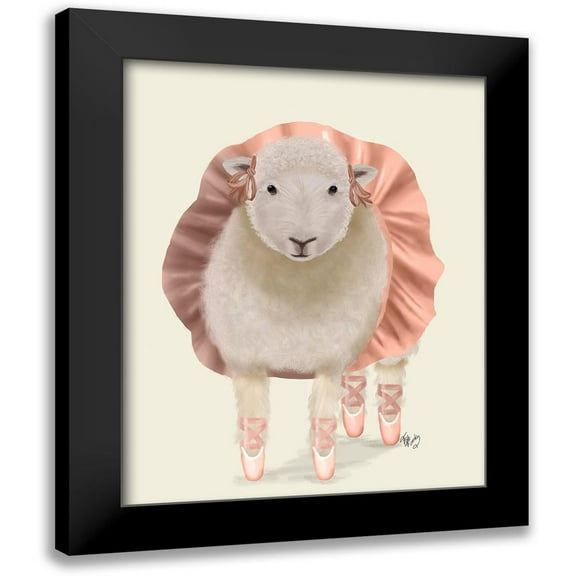 Fab Funky 12x14 Black Modern Framed Museum Art Print Titled - Ballet Sheep 1