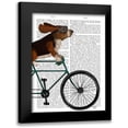 thumbnail image 1 of Fab Funky 12x14 Black Modern Framed Museum Art Print Titled - Basset Hound on Bicycle, 1 of 5