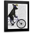 thumbnail image 1 of Fab Funky 12x14 Black Modern Framed Museum Art Print Titled - Black Labrador on Bicycle, 1 of 5