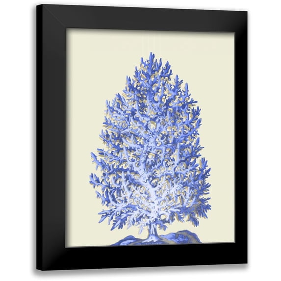 Fab Funky 12x14 Black Modern Framed Museum Art Print Titled - Blue Corals d