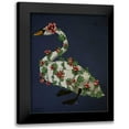 thumbnail image 1 of Fab Funky 12x14 Black Modern Framed Museum Art Print Titled - Bound Swan on blue, 1 of 5