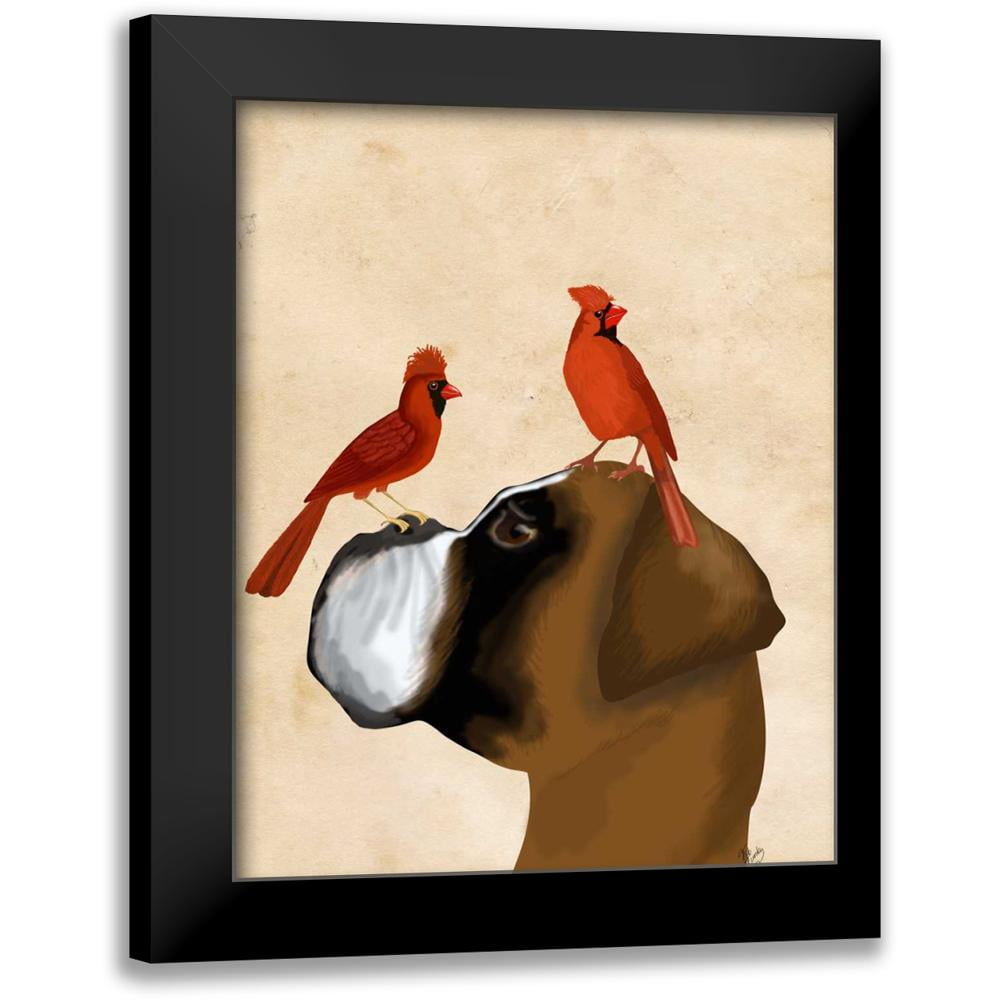 Fab Funky 12x14 Black Modern Framed Museum Art Print Titled - Boxer and ...